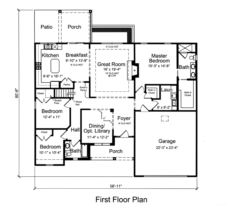 House Plan 92605 Level One