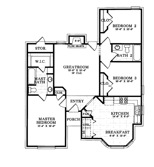 House Plan 93005 Level One