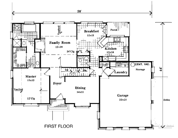 House Plan 93436 Level One