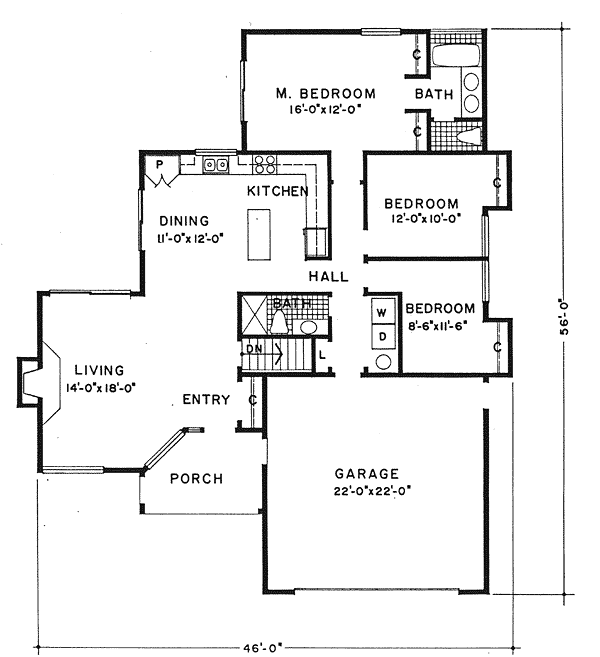 House Plan 94011 Level One