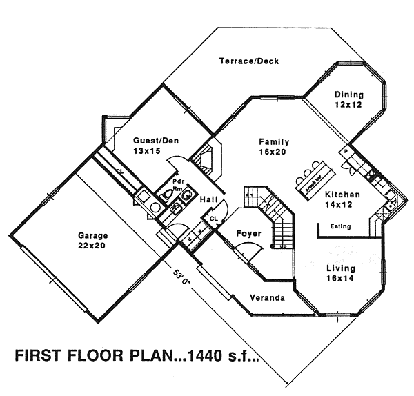 House Plan 94017 Level One
