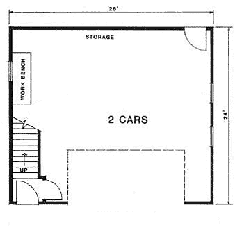 Garage Plan 94345 - 2 Car Garage Apartment Level One