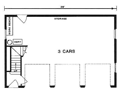 Garage Plan 94347 - 3 Car Garage Apartment Level One