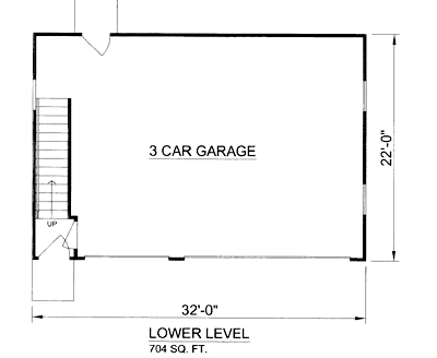 Garage Plan 94348 - 3 Car Garage Apartment Level One