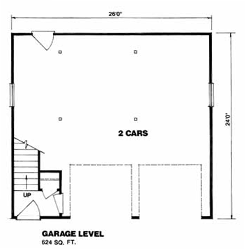 Garage Plan 94349 - 2 Car Garage Apartment Level One