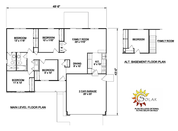 House Plan 94363 Level One