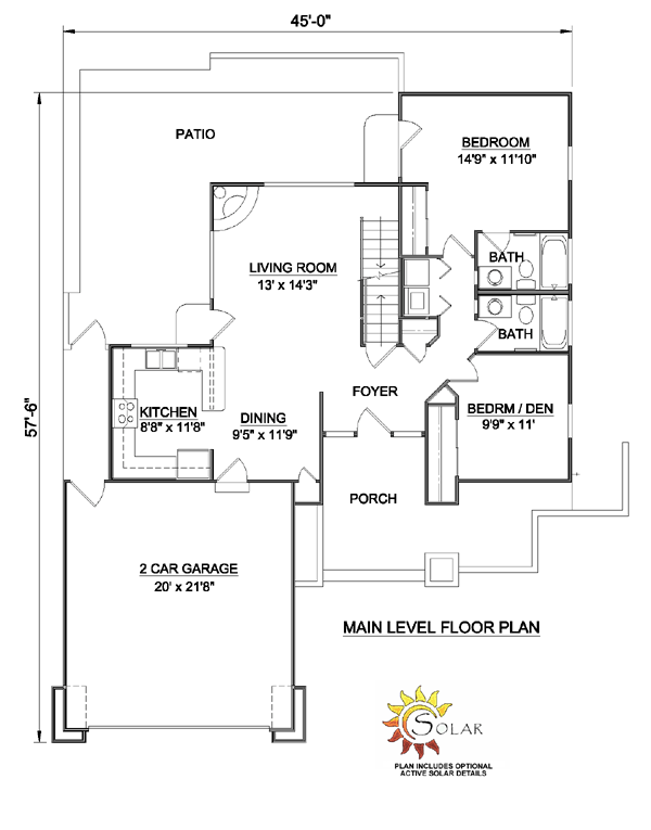 House Plan 94423 Level One