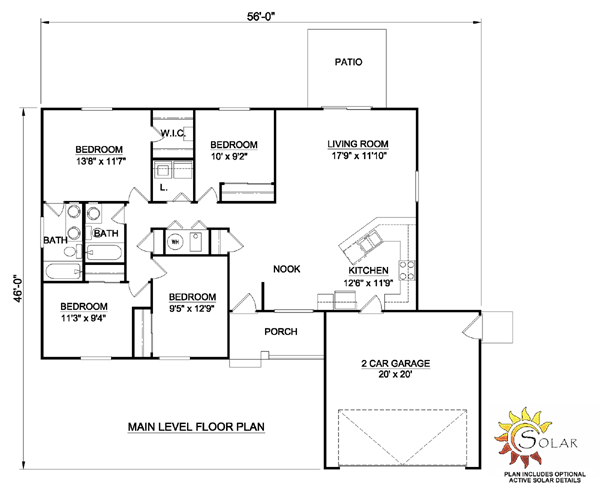 House Plan 94432 Level One