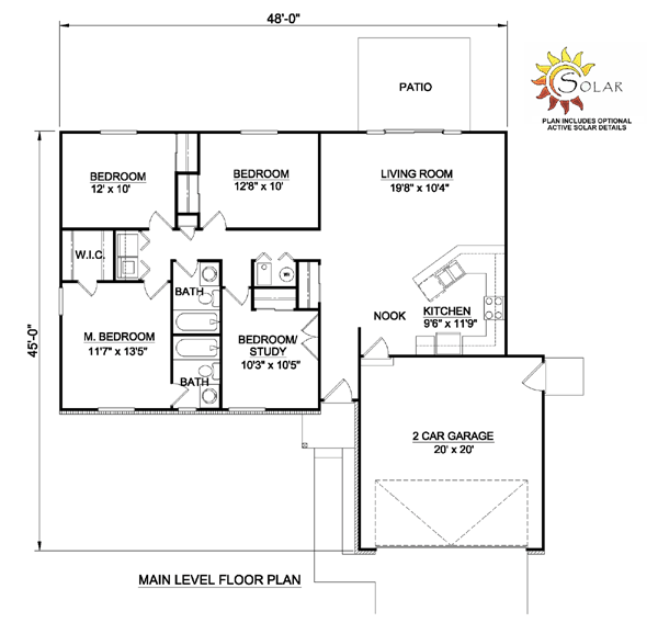 House Plan 94439 Level One