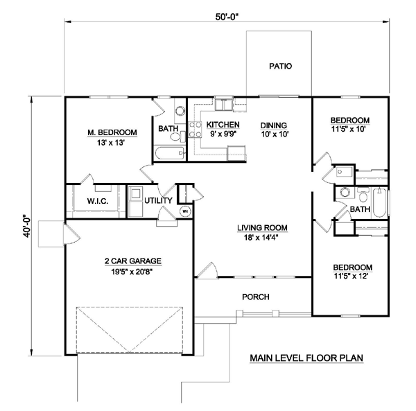 House Plan 94461 Level One