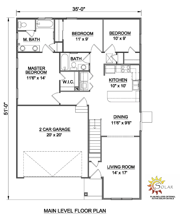House Plan 94476 Level One
