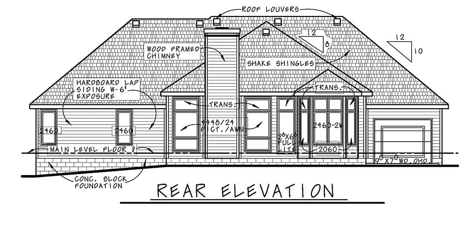 House Plan 94926 Rear Elevation