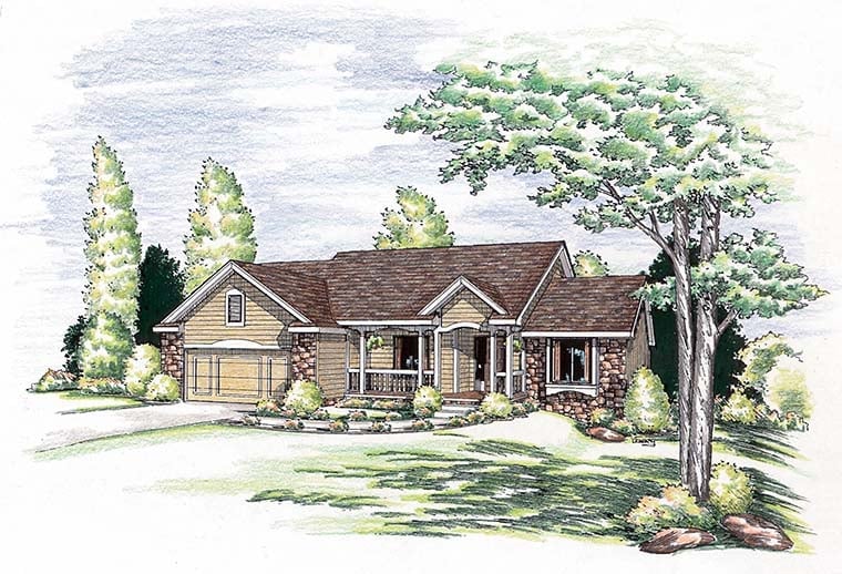 Bungalow, Country, Ranch Plan with 1919 Sq. Ft., 3 Bedrooms, 2 Bathrooms, 2 Car Garage Picture 6