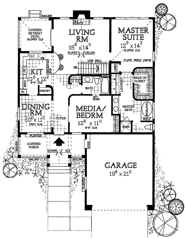 House Plan 95203 Level One