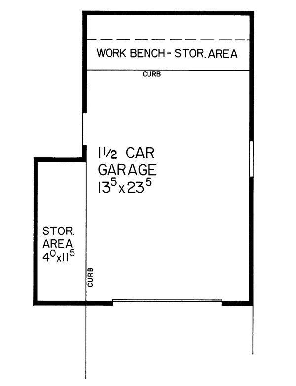 Garage Plan 95284 - 1 Car Garage Level One
