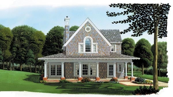 Cottage, Country, Craftsman, Farmhouse Plan with 1442 Sq. Ft., 3 Bedrooms, 2 Bathrooms, 2 Car Garage Elevation