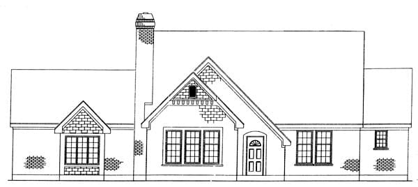 Cottage, Craftsman, One-Story Plan with 1667 Sq. Ft., 3 Bedrooms, 2 Bathrooms, 2 Car Garage Picture 2