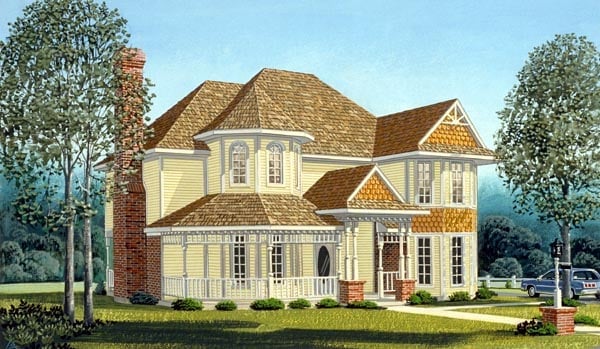 Country, Farmhouse, Victorian Plan with 2066 Sq. Ft., 3 Bedrooms, 3 Bathrooms, 2 Car Garage Picture 6