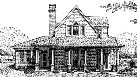 Country, Craftsman, Farmhouse Plan with 2087 Sq. Ft., 3 Bedrooms, 3 Bathrooms, 2 Car Garage Elevation