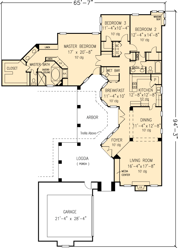 House Plan 95652 Level One