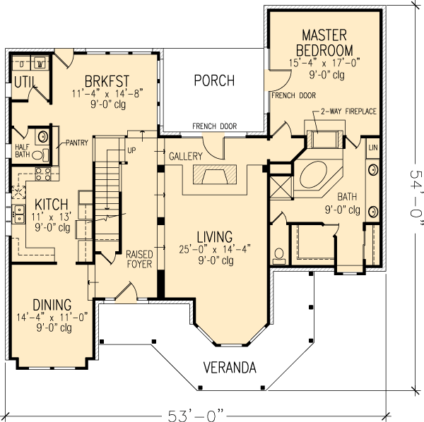 Plan 95688 | Victorian Style with 4 Bed, 4 Bath, 2 Car Garage