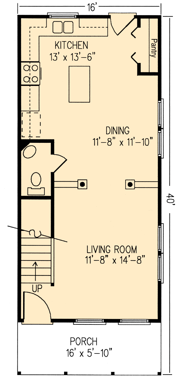 Plan 95732 | Country Style with 2 Bed, 3 Bath