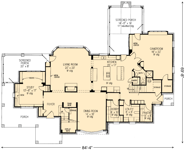 House Plan 95733 Level One