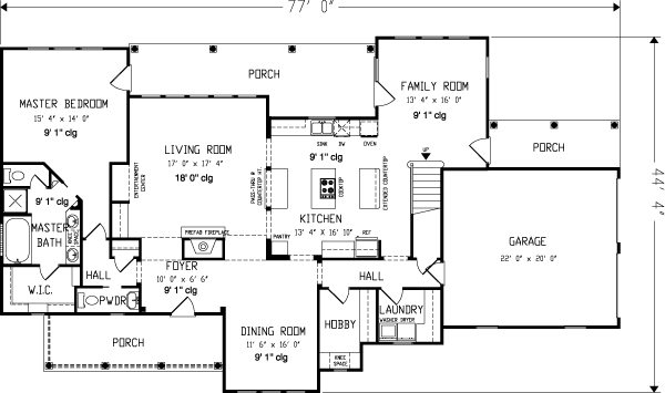 House Plan 95734 Level One