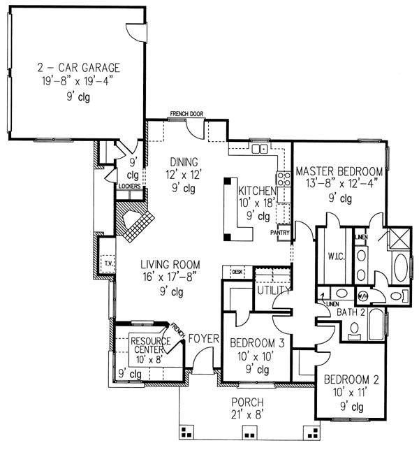 House Plan 95737 Level One