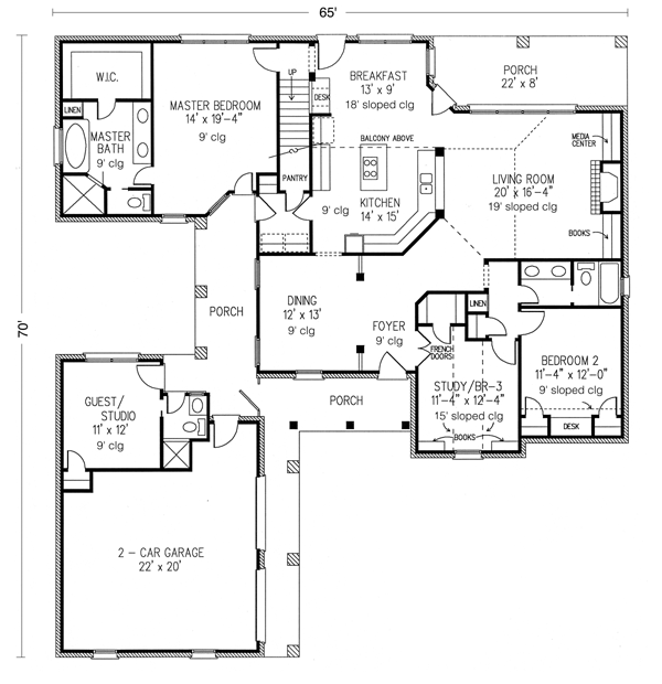 House Plan 95740 Level One