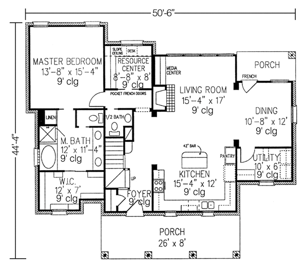 House Plan 95741 Level One