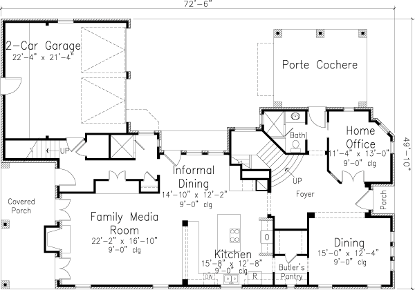 House Plan 95742 Level One