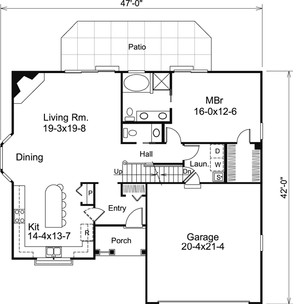 House Plan 95811 Level One