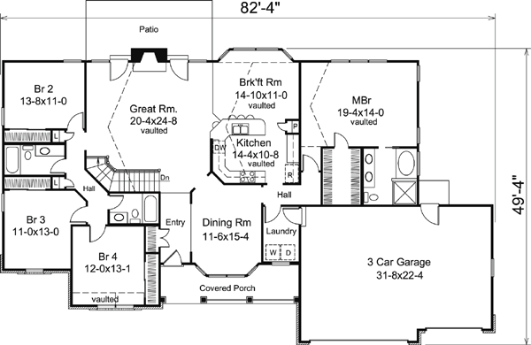 House Plan 95812 Level One