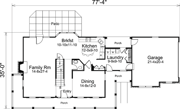 House Plan 95822 Level One
