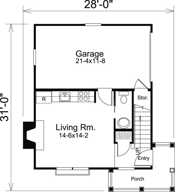 House Plan 95829 Level One