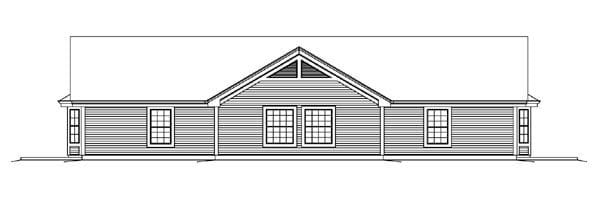 Country, Ranch Multi-Family Plan 95862 with 6 Bed, 2 Bath Rear Elevation