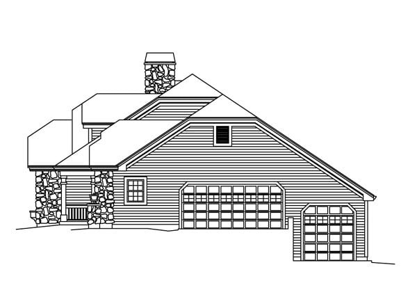 Country, Ranch, Traditional Plan with 2653 Sq. Ft., 3 Bedrooms, 3 Bathrooms, 12 Car Garage Picture 3
