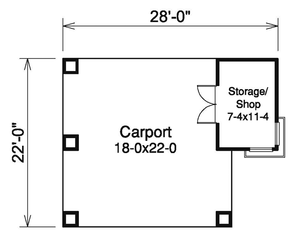 2 Car Garage Plan 95916 Level One