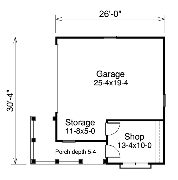 Garage Plan 95917 - 2 Car Garage Level One