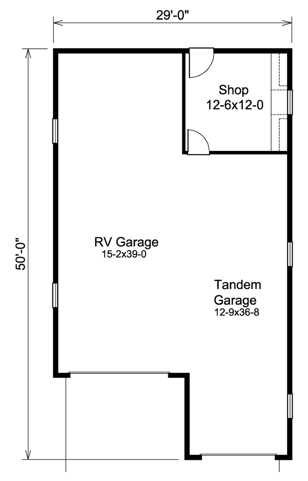 Garage Plan 95923 - 2 Car Garage Level One