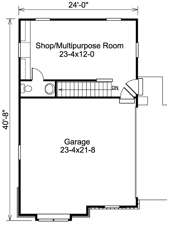 Garage Plan 95937 - 2 Car Garage Level One
