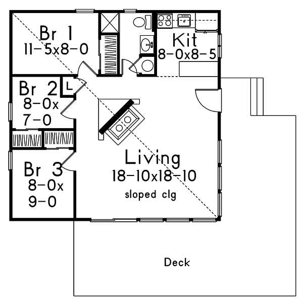 House Plan 95996 Level One