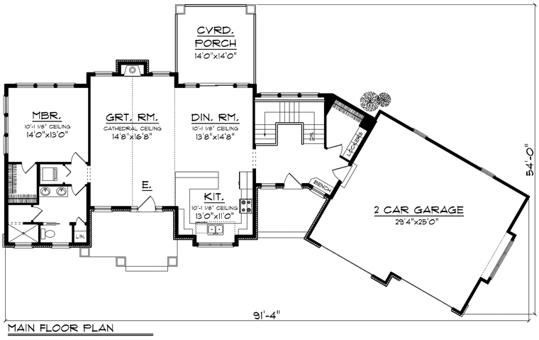 House Plan 96134 Level One