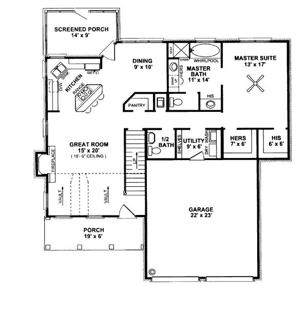 House Plan 96541 Level One