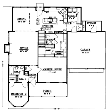 House Plan 96546 Level One