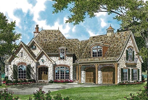 European Plan with 5051 Sq. Ft., 4 Bedrooms, 5 Bathrooms, 2 Car Garage Elevation