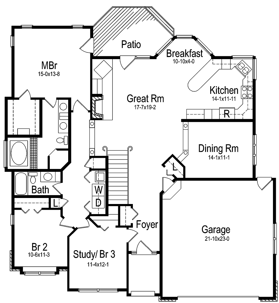 House Plan 97257 Level One
