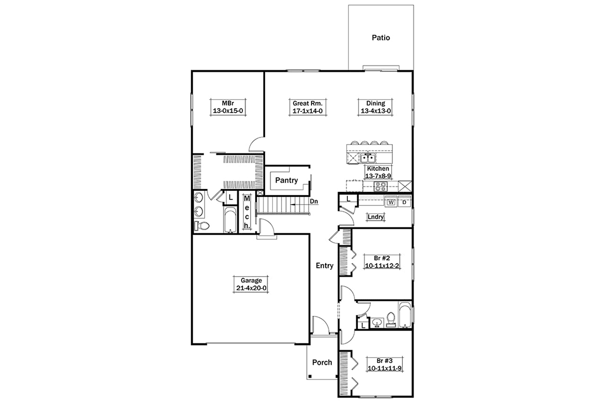 House Plan 97270 Level One
