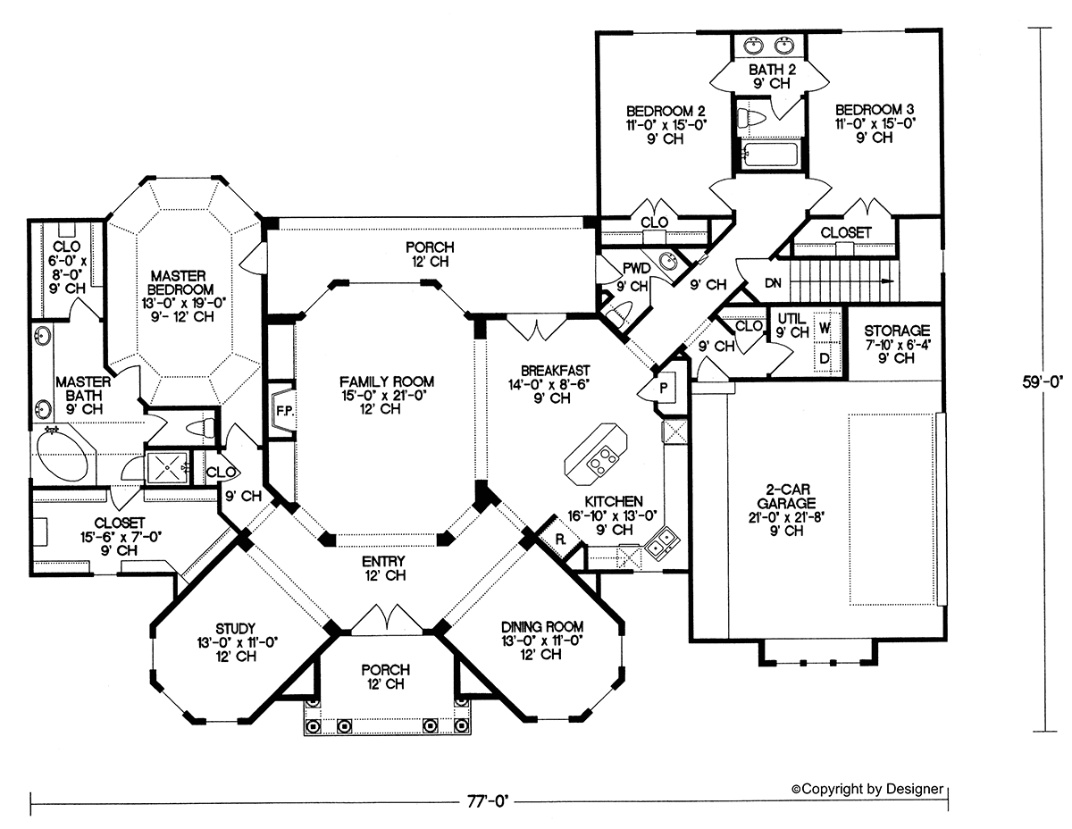 House Plan 97486 Level One